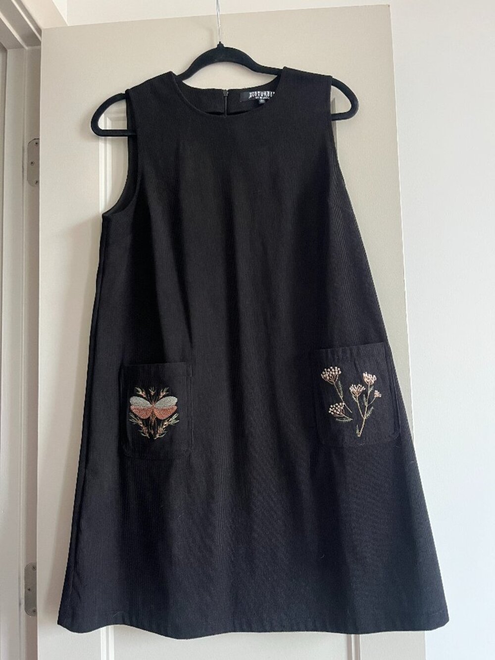 Disturbia Griffinfly Embroidered Cord Mini Dress Size 8